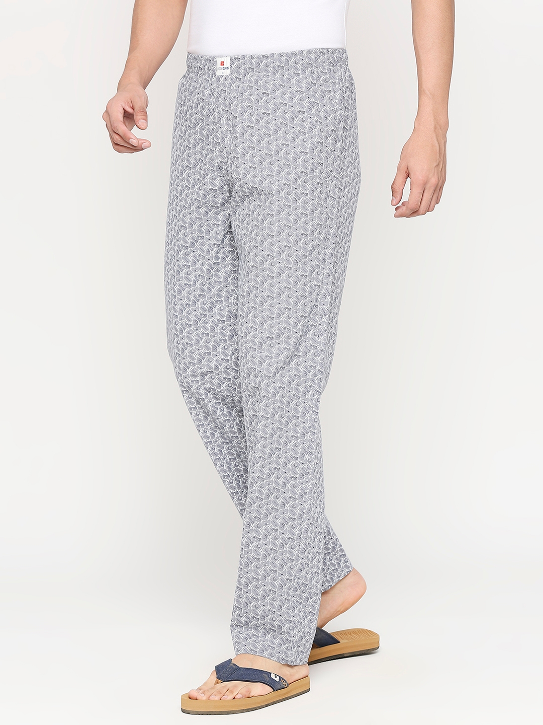 Spykar | Underjeans by Spykar Men Grey & White Cotton Regular Fit Pyjama 1