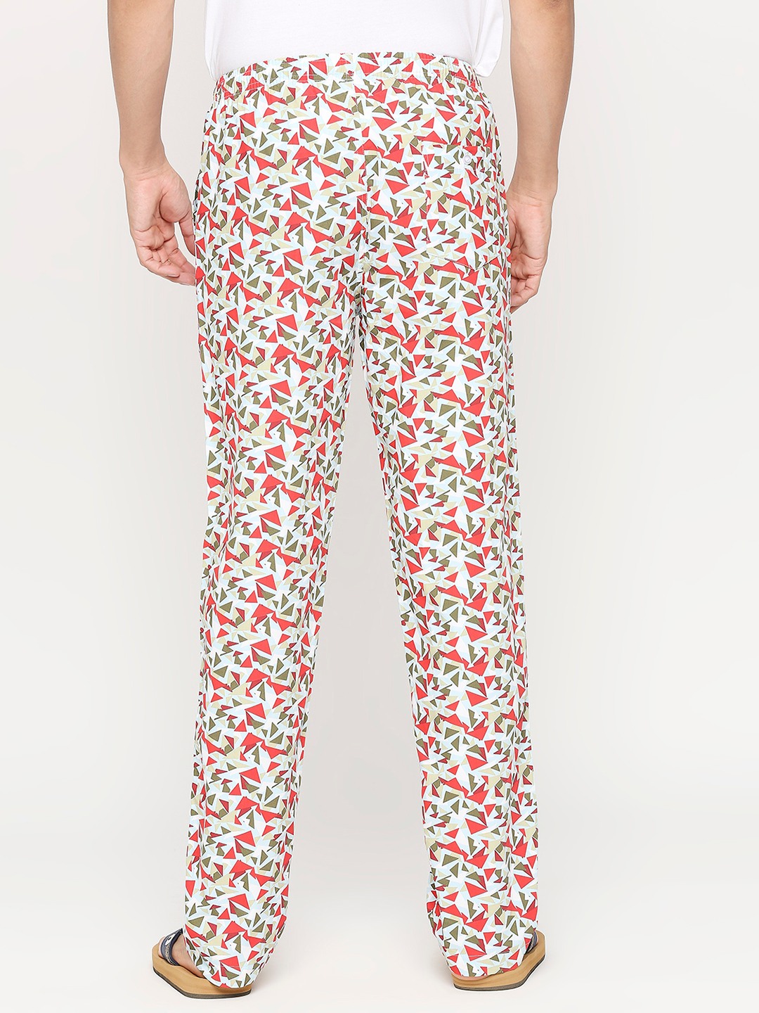 Underjeans by Spykar Men Red & Sky Blue Cotton Regular Fit Pyjama