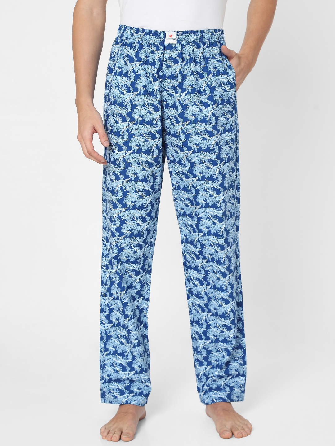 spykar | Underjeans by Spykar Blue Cotton Blend Regular Fit Pyjama 0