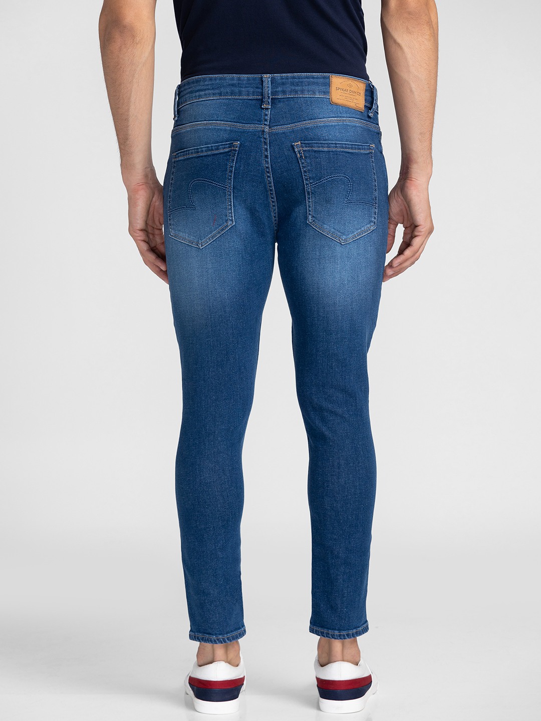 Spykar | Men's Blue Cotton Solid Jeans 2