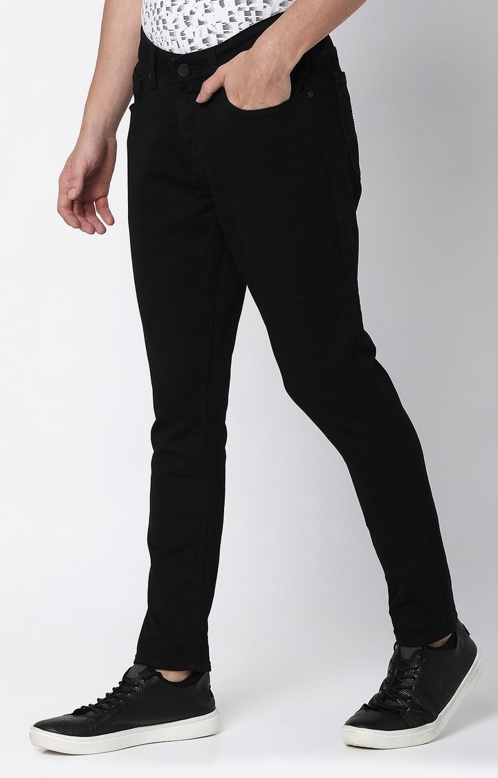spykar | Men's Black Cotton Solid Jeans 1
