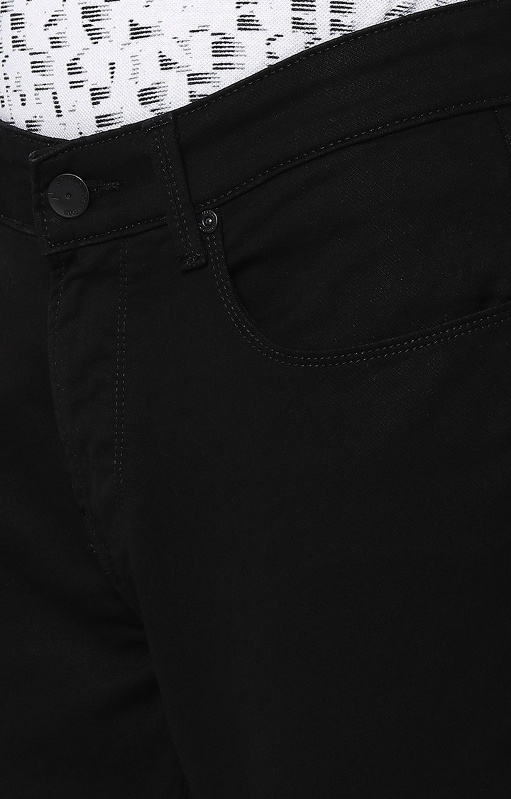 spykar | Men's Black Cotton Solid Jeans 4