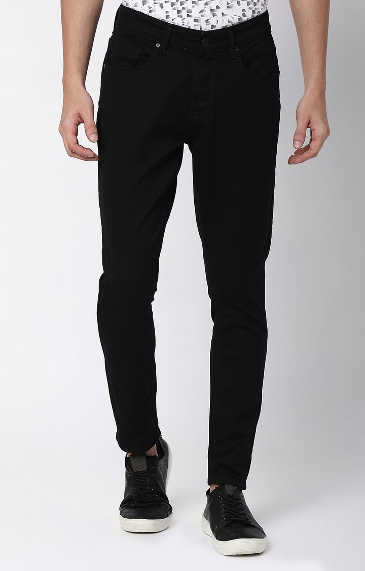spykar | Men's Black Cotton Solid Jeans 0