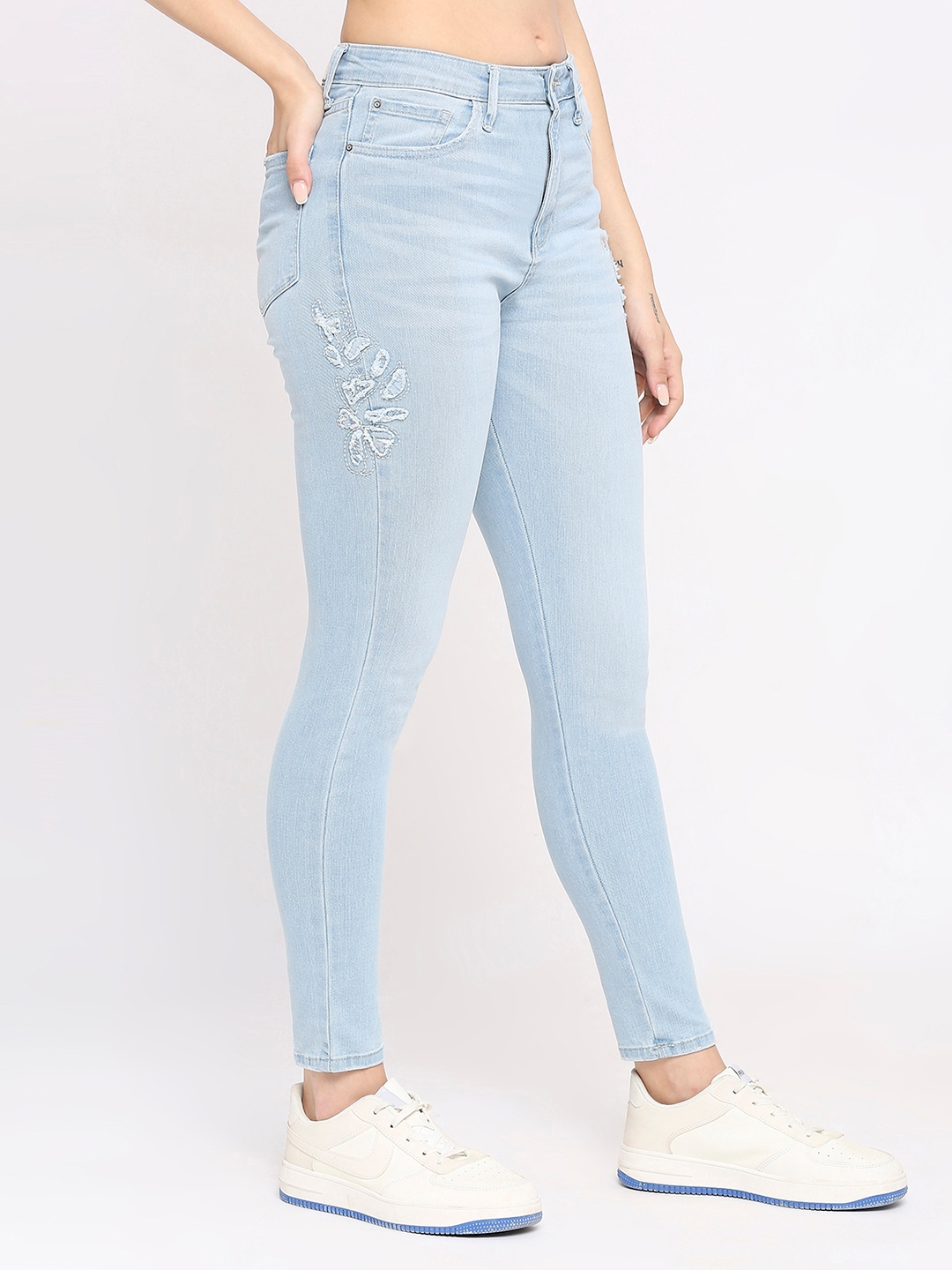 spykar | Spykar Women Light Blue Lycra Super Skinny - Clean Look High Rise Jeans-(Alexa) 2