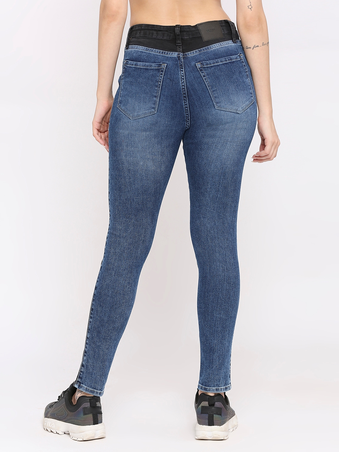 spykar | Spykar Women Mid Blue & Black Lycra Super Skinny - Clean Look High Rise Jeans-(Alexa) 3