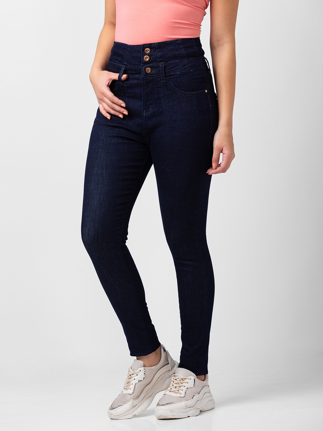 spykar | Women's Blue Lycra Solid Jeans 3