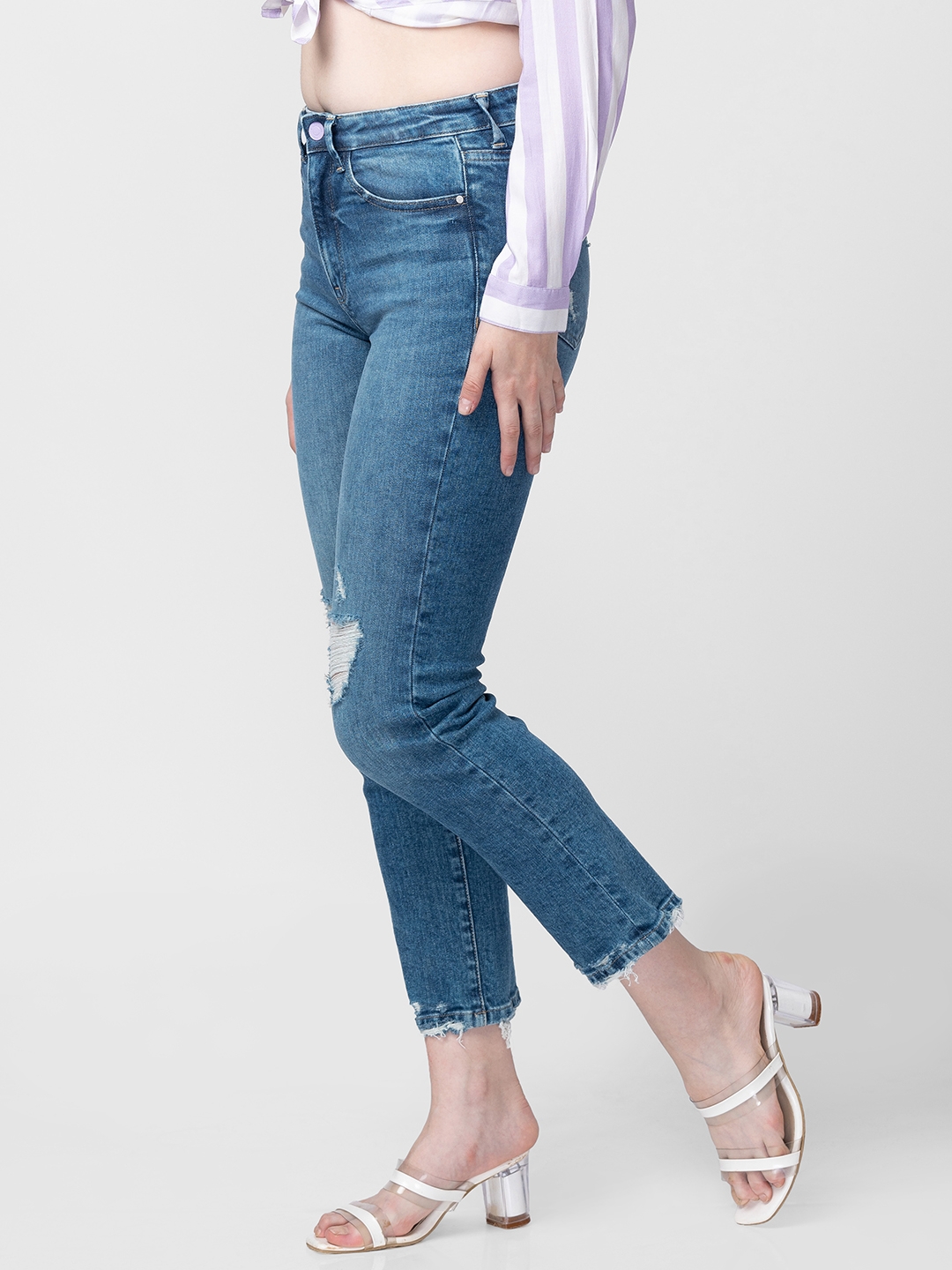 spykar | Women's Blue Cotton Solid Jeans 3