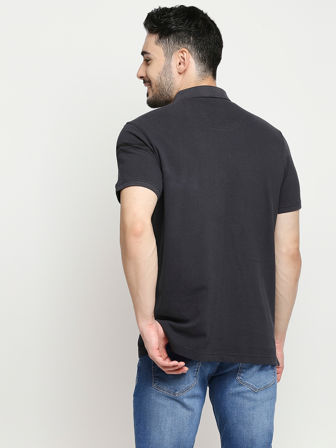 spykar | Spykar Slate Grey Cotton Half Sleeve Printed Casual T-Shirt For Men 3