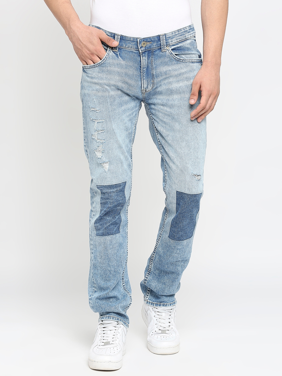 Spykar | Men's Blue Cotton Solid Jeans 0