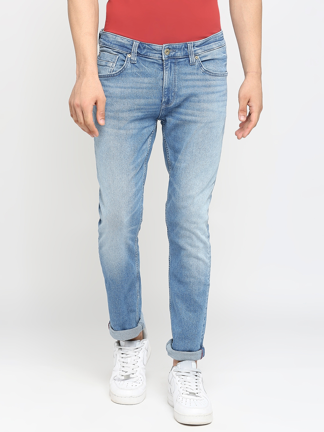 Spykar | Men's Blue Cotton Solid Jeans 0