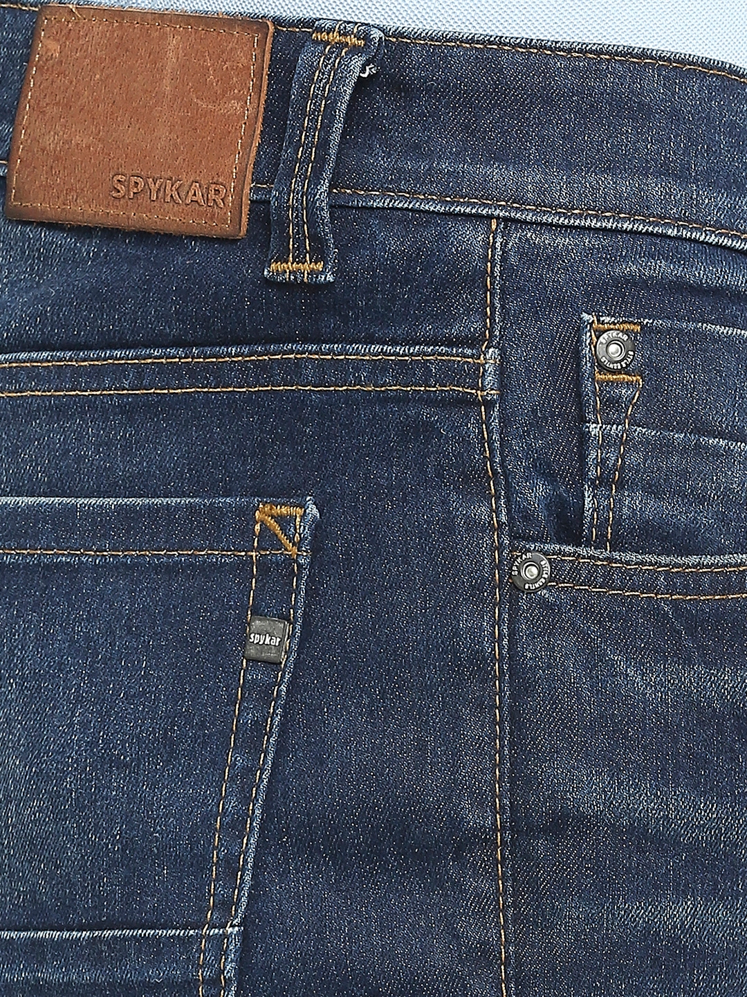 Spykar | Men's Blue Cotton Solid Jeans 4