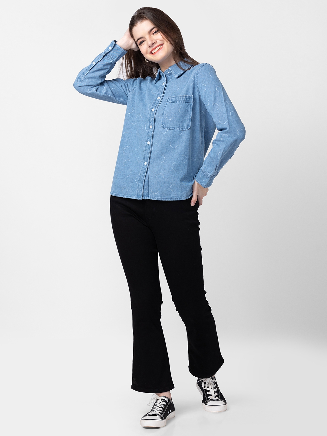 Roaman's Women's Plus Size Olivia Denim Big Shirt, 28 W - Light Wash :  Target