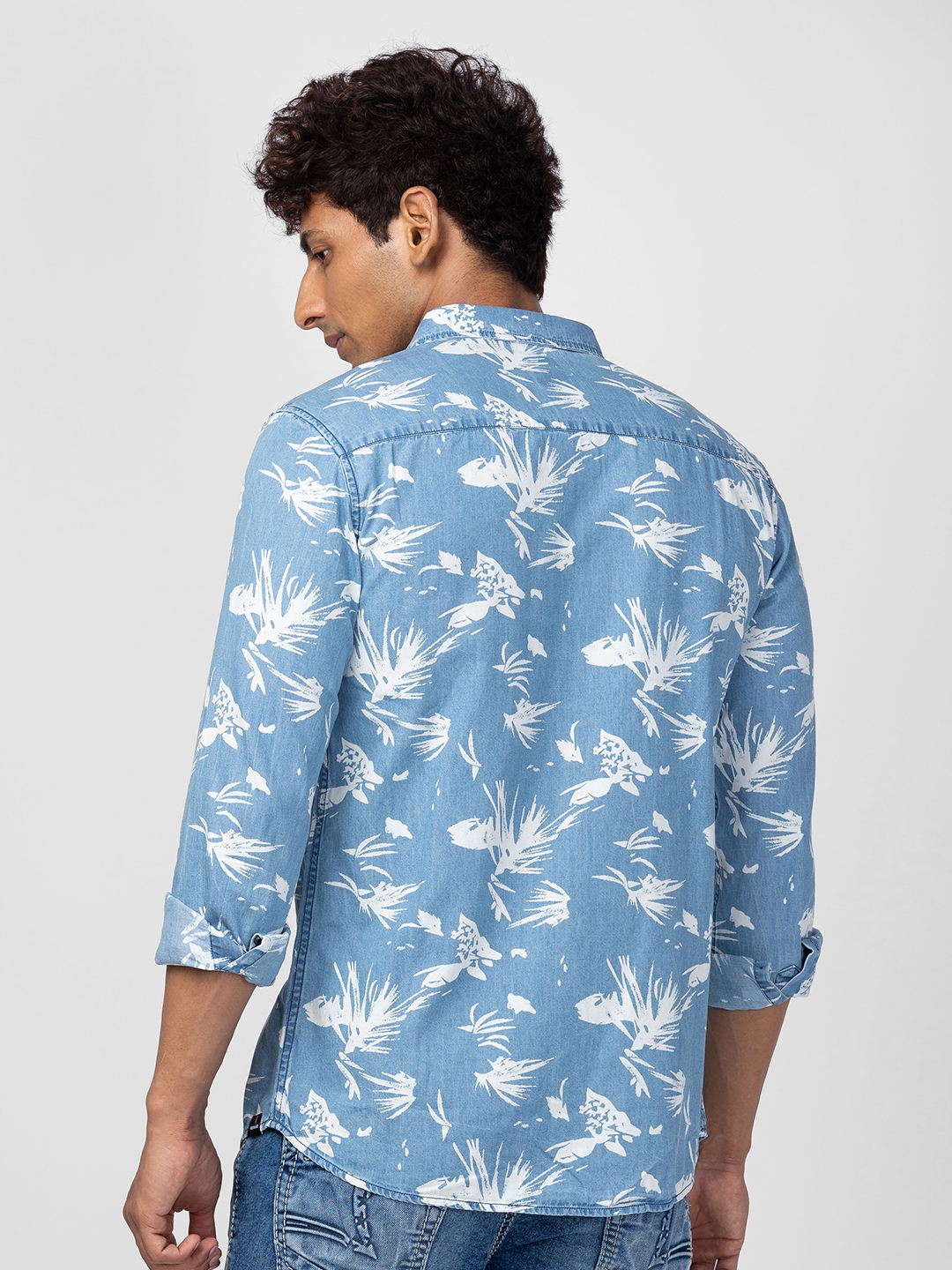 Buy Spykar Mid Blue Cotton Full Sleeve Denim Shirt for Men online-sgquangbinhtourist.com.vn