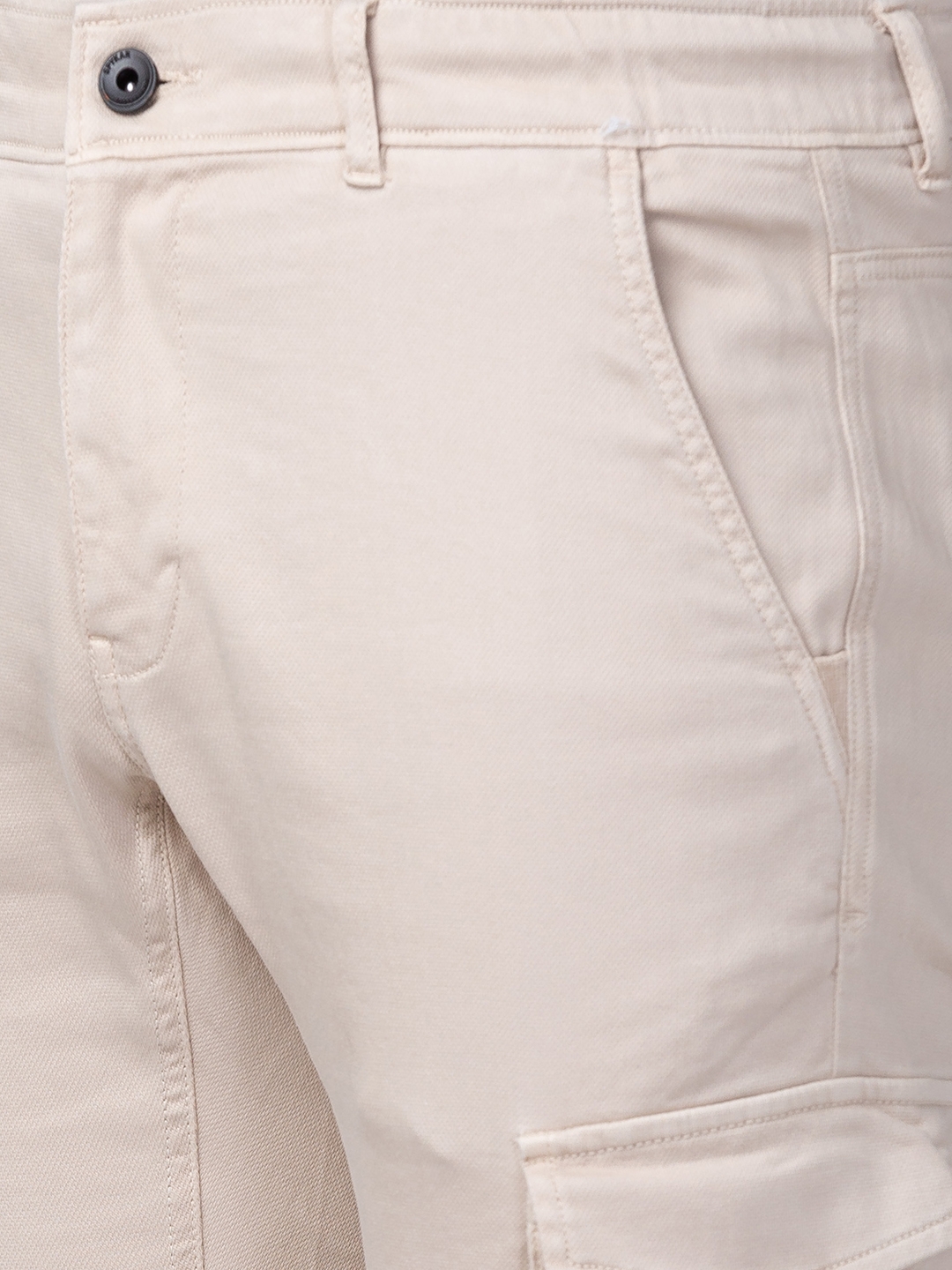 spykar | Men's Beige Lycra Solid Trousers 4
