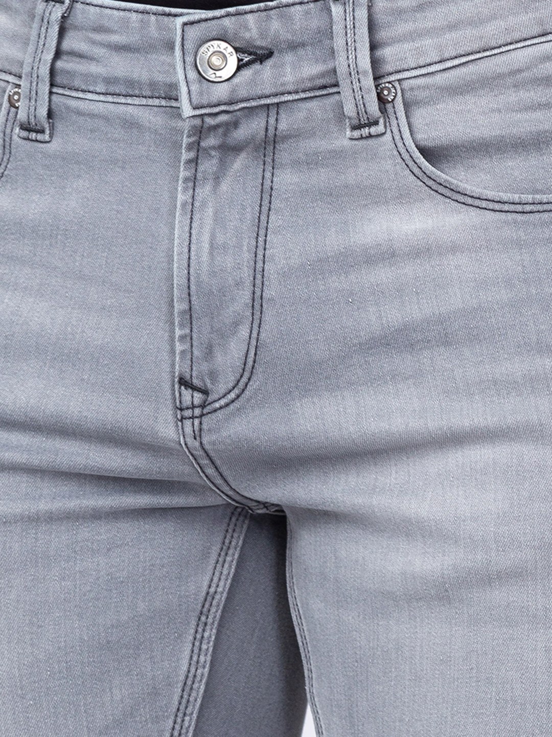 Men's Grey Cotton Jeans
