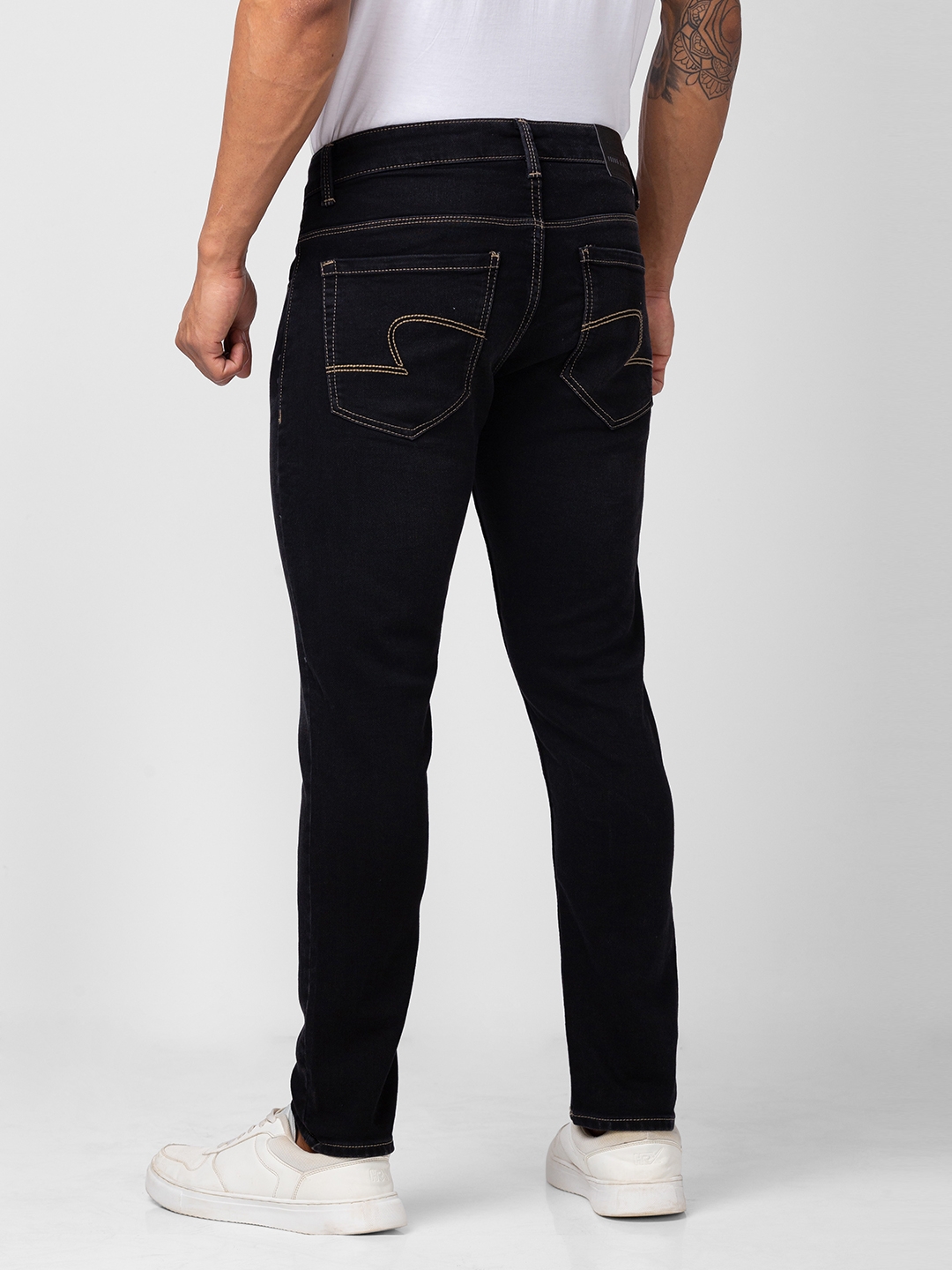spykar | Men's Black Cotton Solid Jeans 2