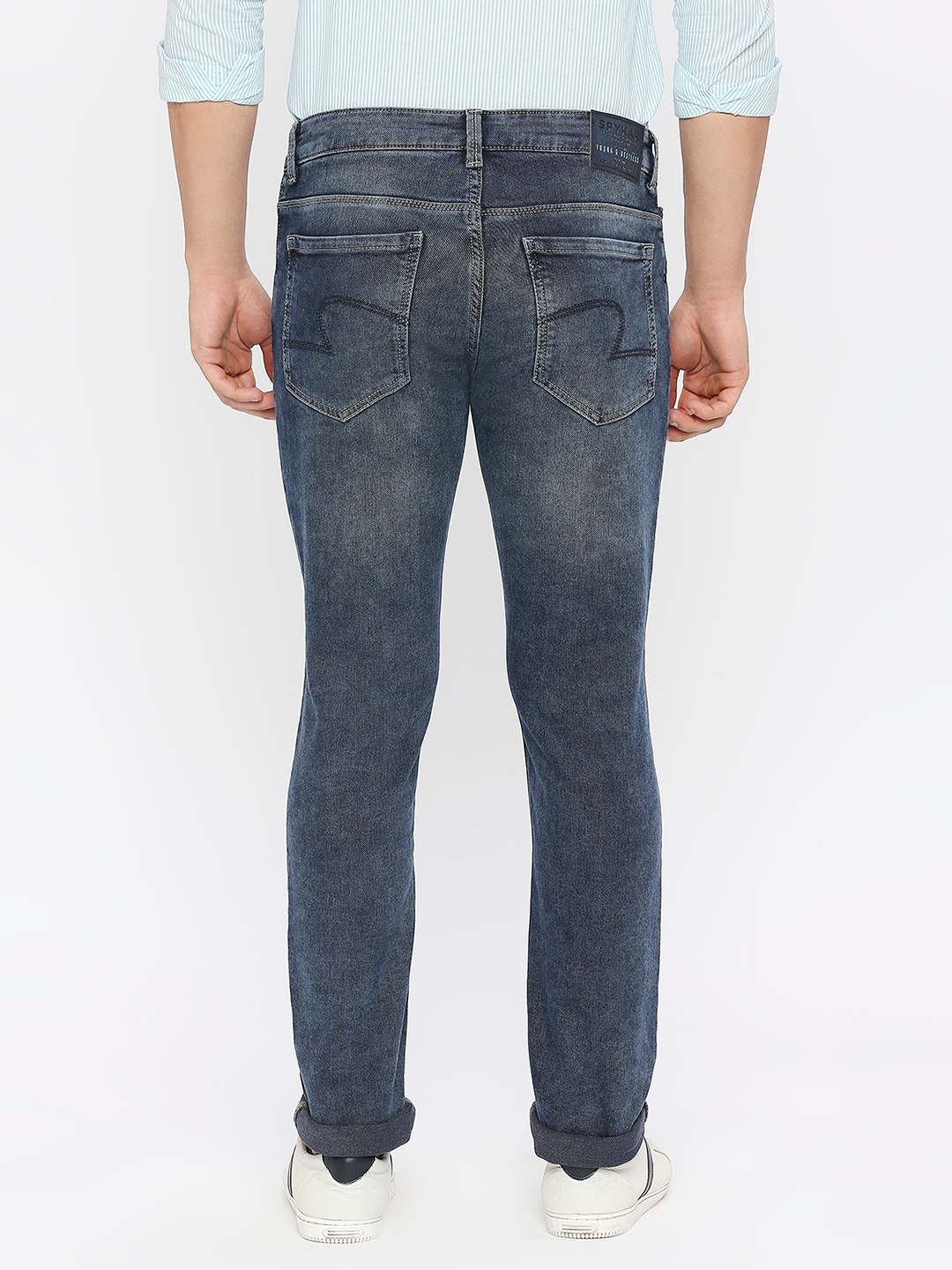 Spykar Men Mid Blue Cotton Slim Fit Tapered Length Jeans (Kano) -  mdank1bc096midblue