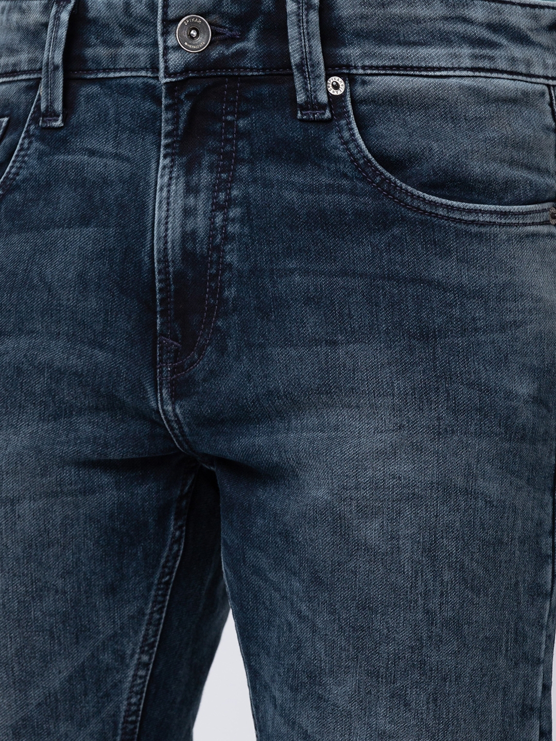 spykar | Men's Blue Cotton Solid Jeans 4