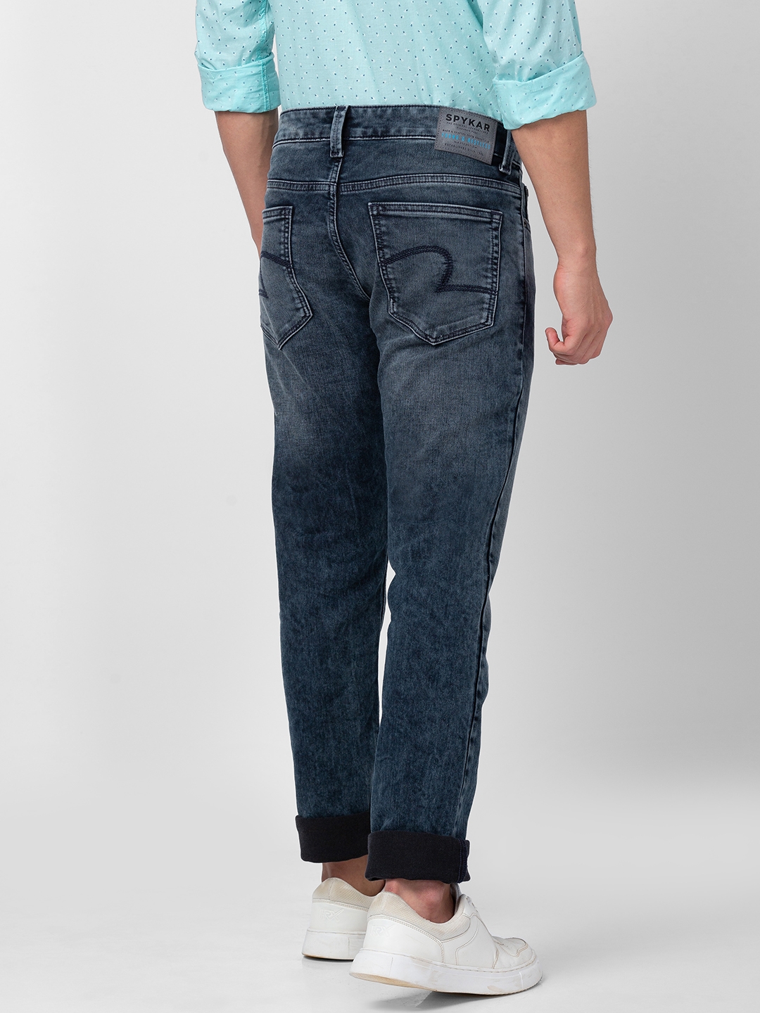 spykar | Men's Blue Cotton Solid Jeans 2