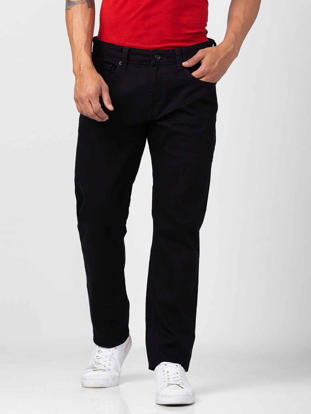 Men's Black Cotton Jeans