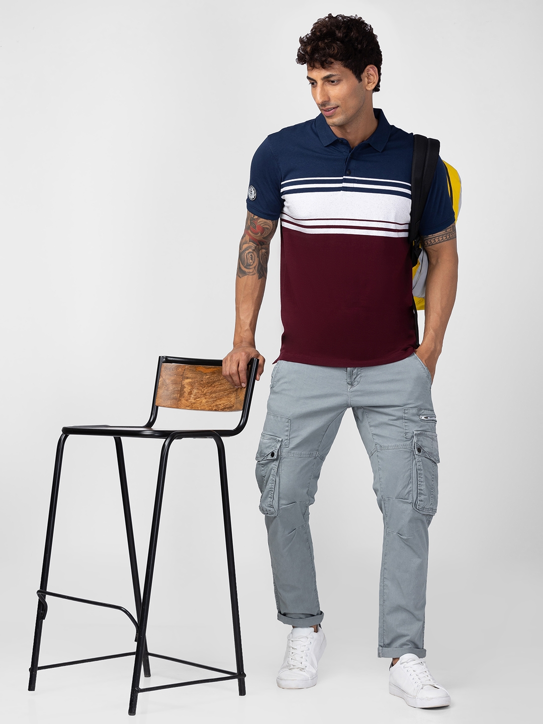 spykar | Spykar Men Wine Cotton Regular Fit Half Sleeve Printed T-Shirt 5