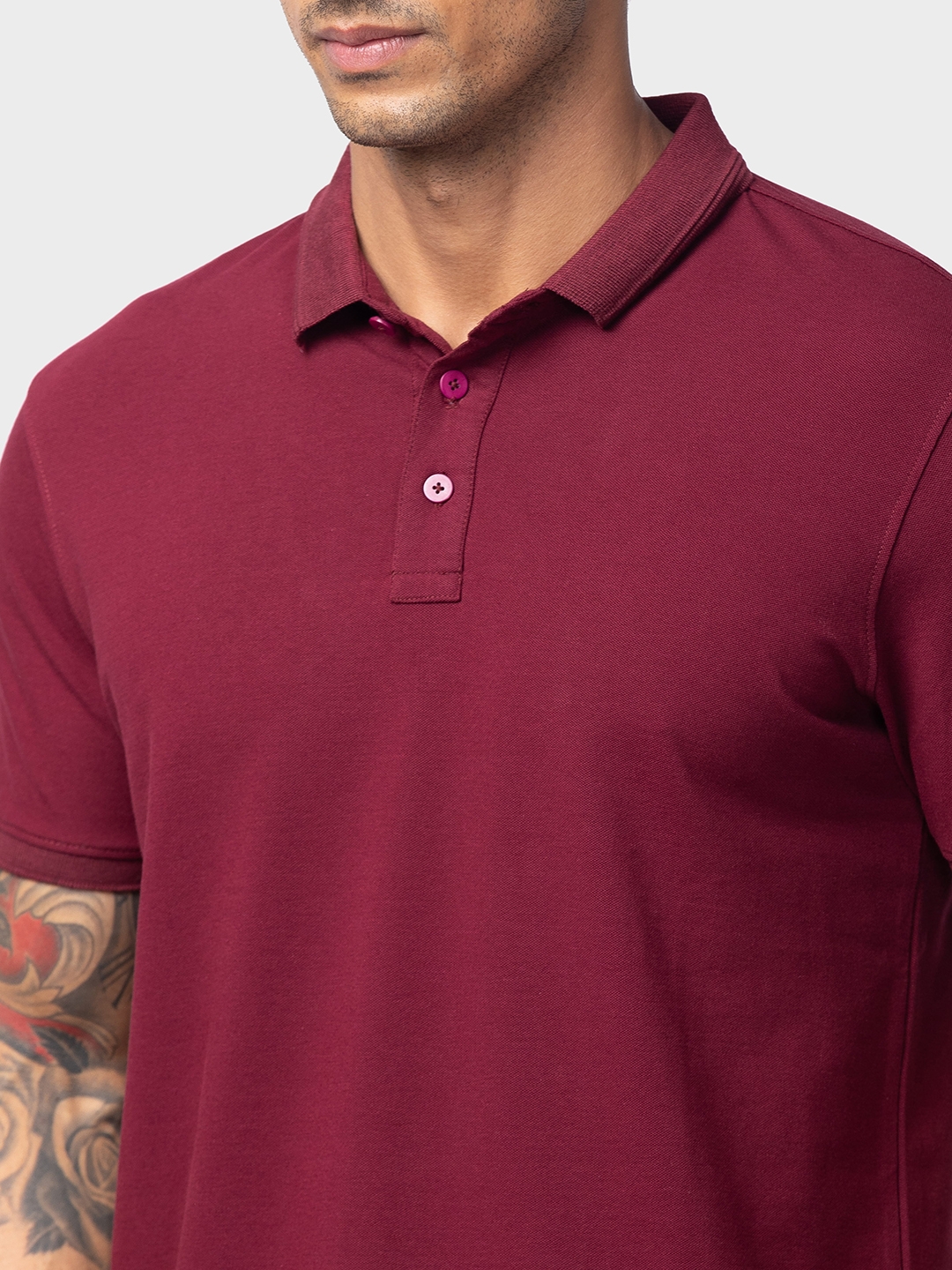 Spykar | Spykar Men Wine Cotton Regular Fit Half Sleeve Printed T-Shirt 4