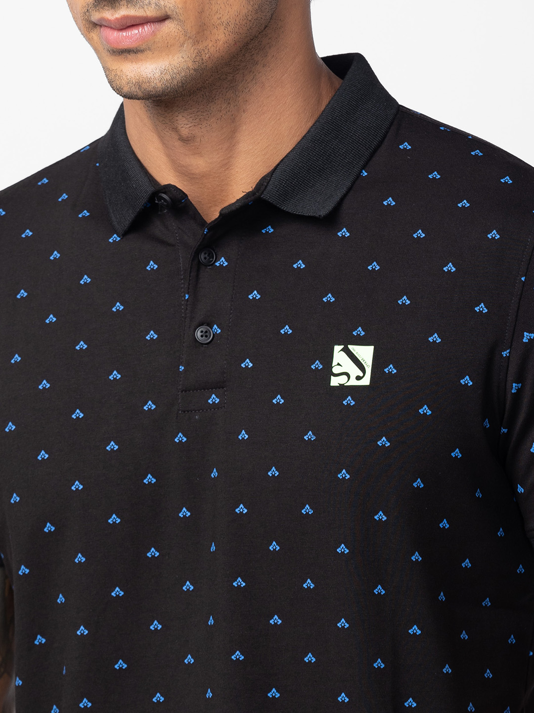 Spykar Men Black Cotton Regular Fit Half Sleeve Printed T-Shirt