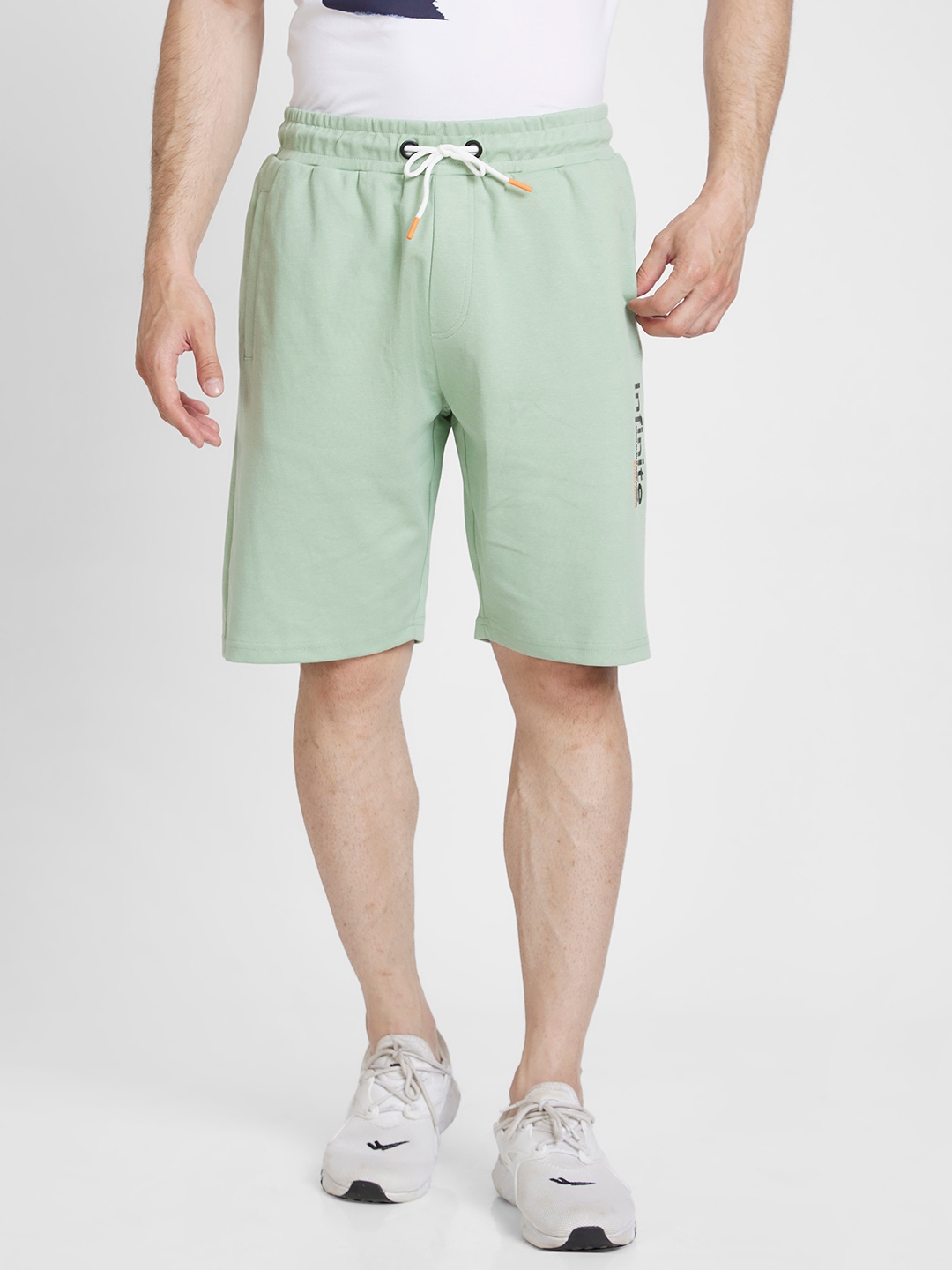 spykar | Spykar Men Pista Green Blended Knee Length Shorts 0