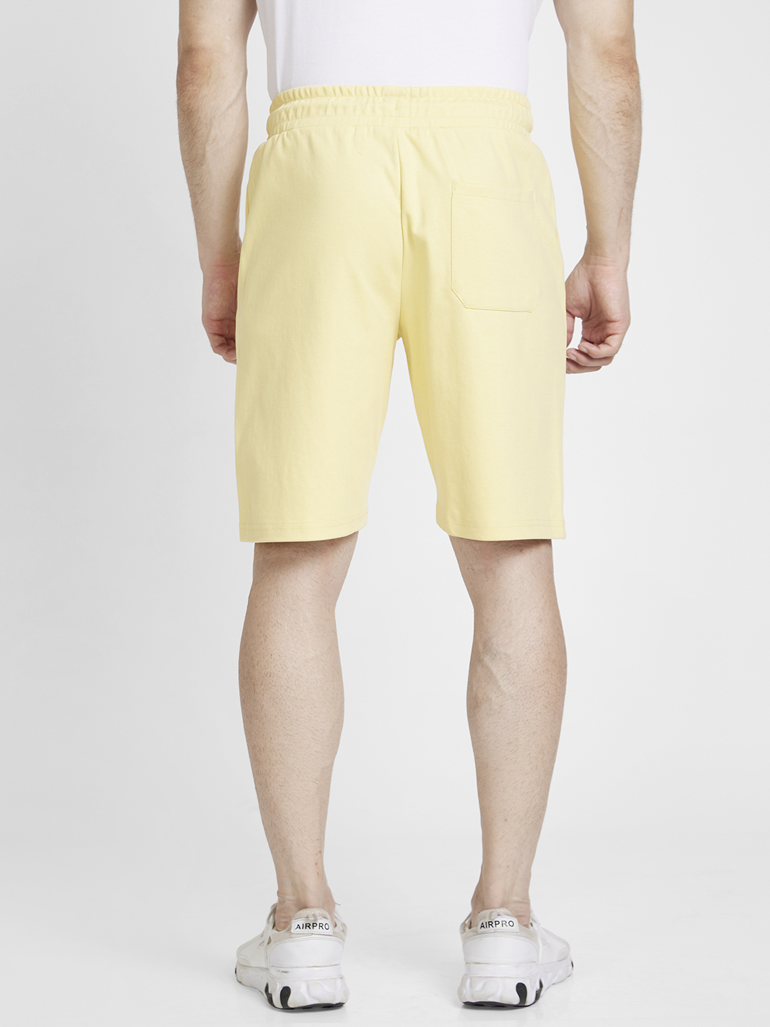 Spykar Men Pastel Yellow Blended Knee Length Shorts