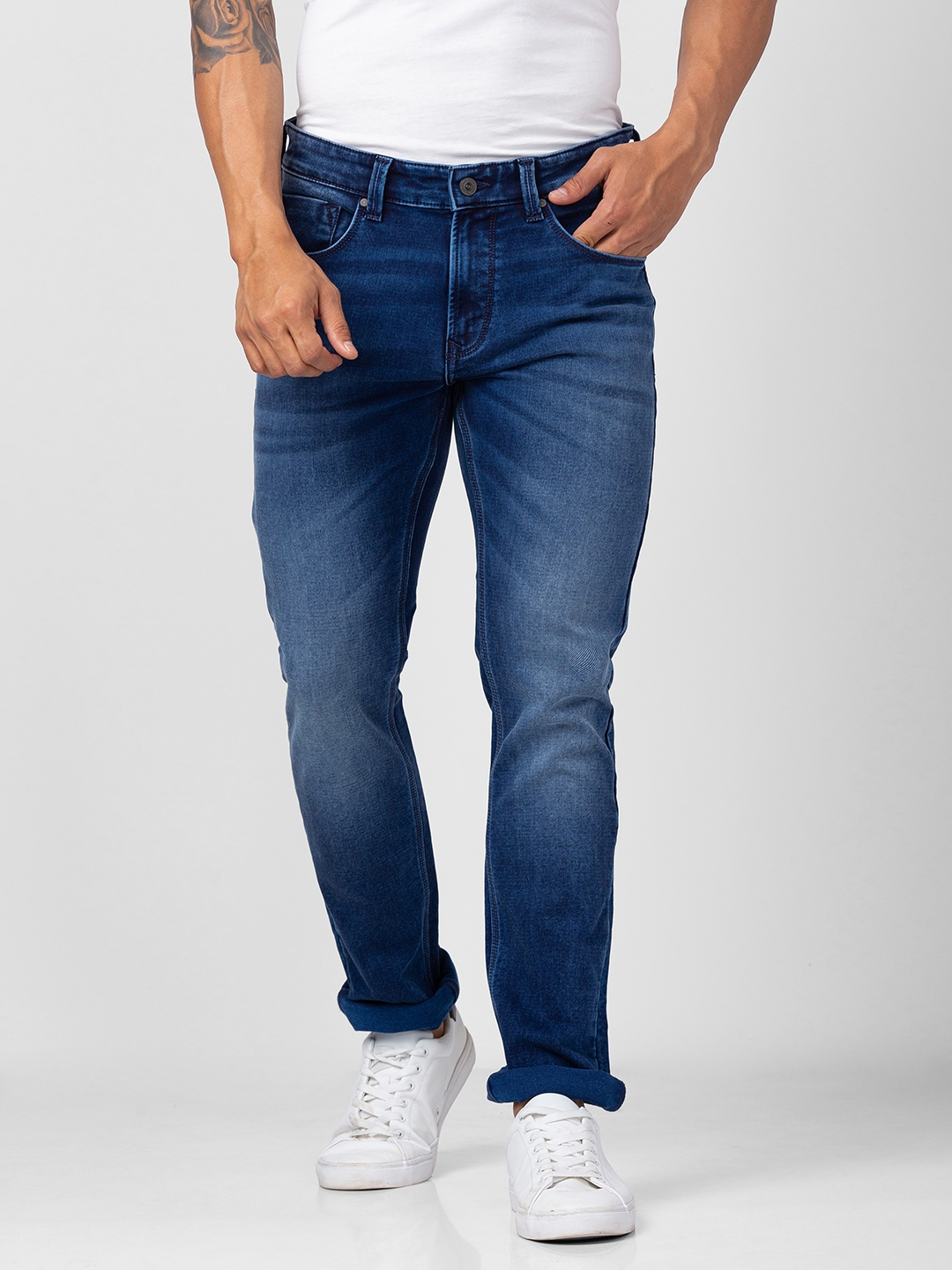 spykar | Men's Blue Cotton Jeans 0