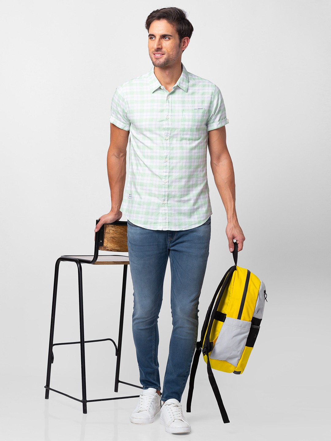 Men's Blue Cotton Solid Jeans