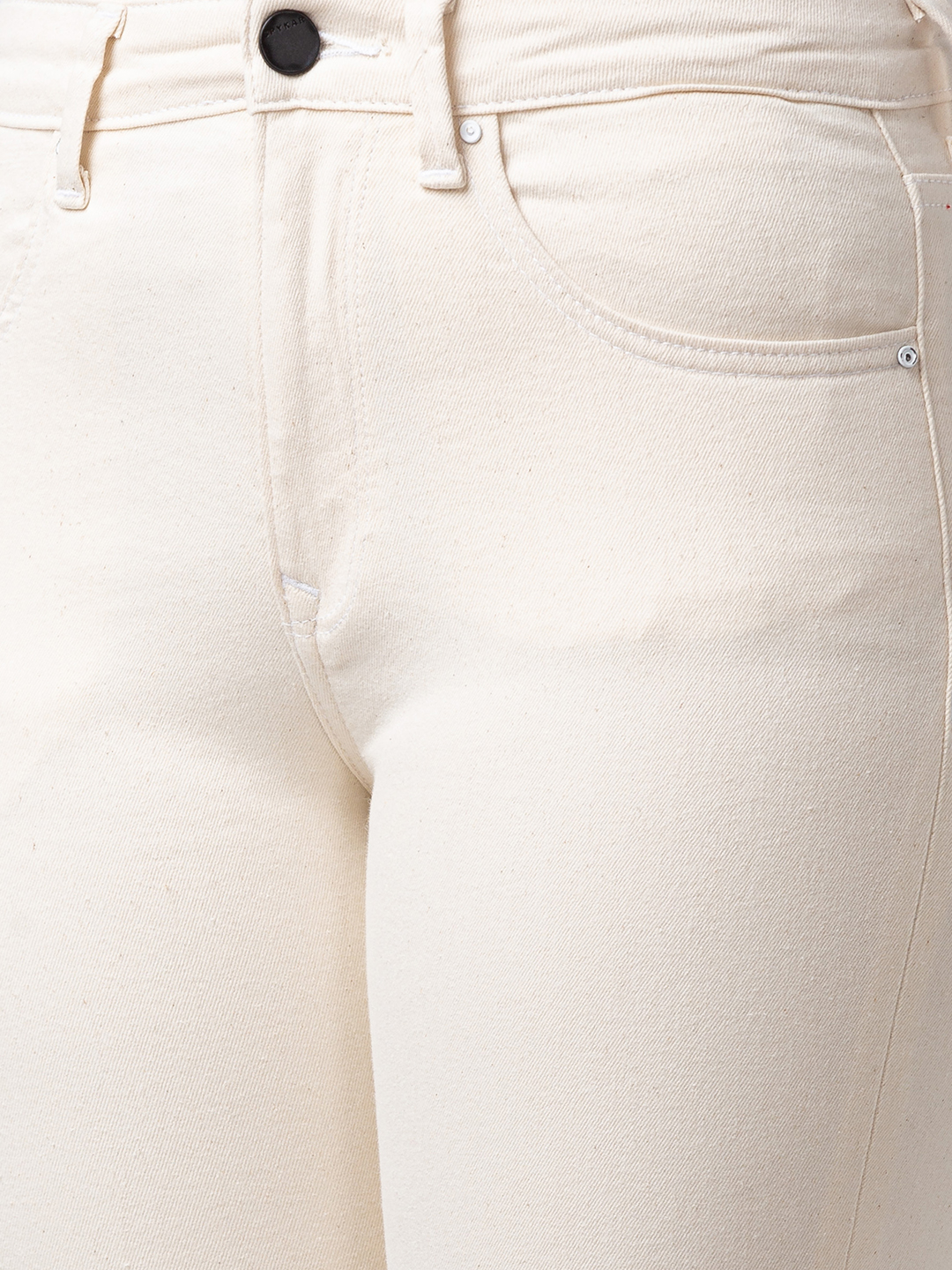 Women's White Lycra Solid Jeans