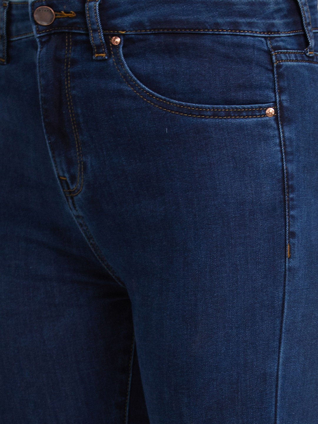 Women's Blue Lycra Solid Jeans