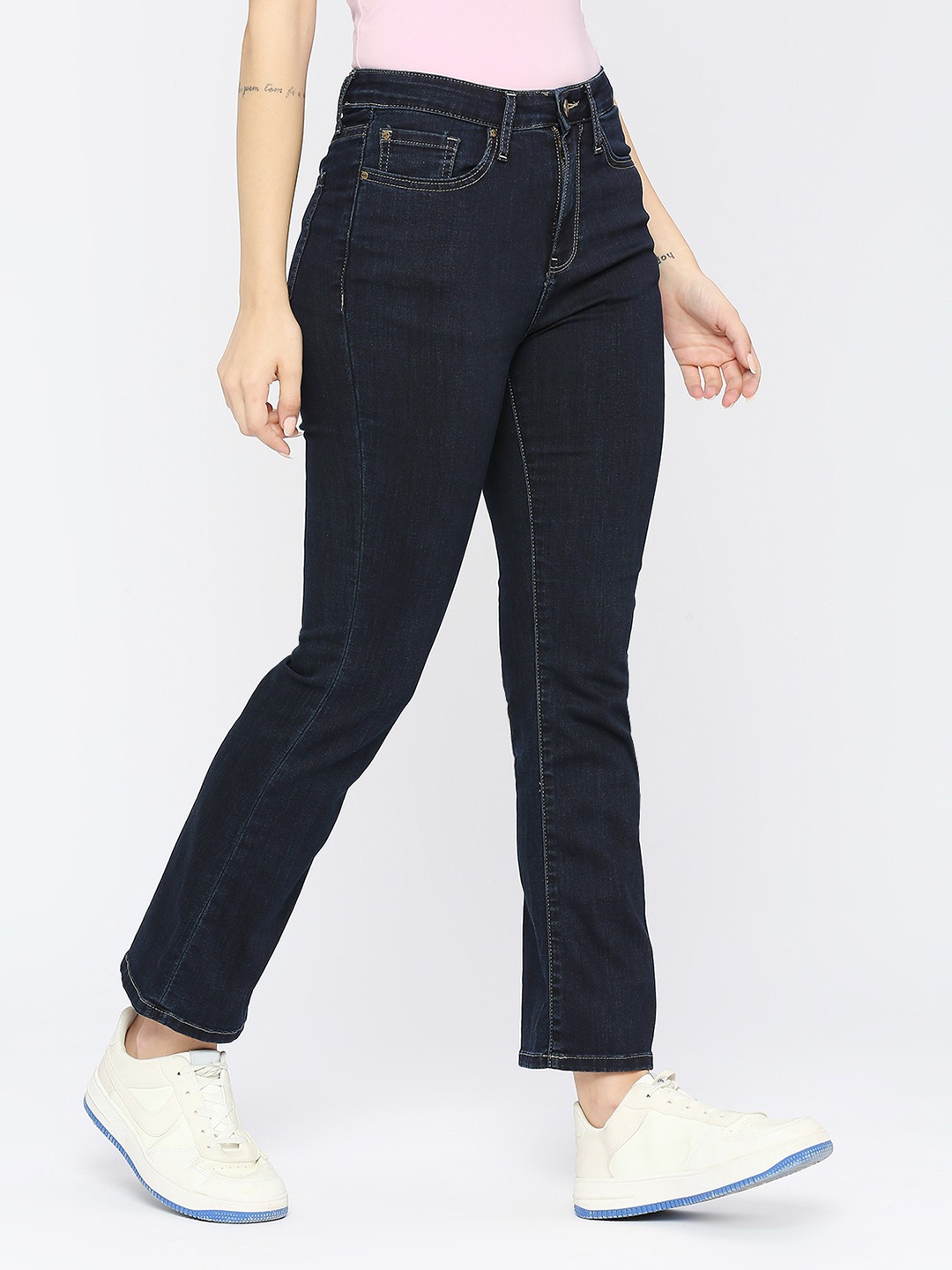 spykar | Spykar Women Raw Blue Lycra Bootcut Fit - Clean Look High Rise Jeans-(Elissa) 2