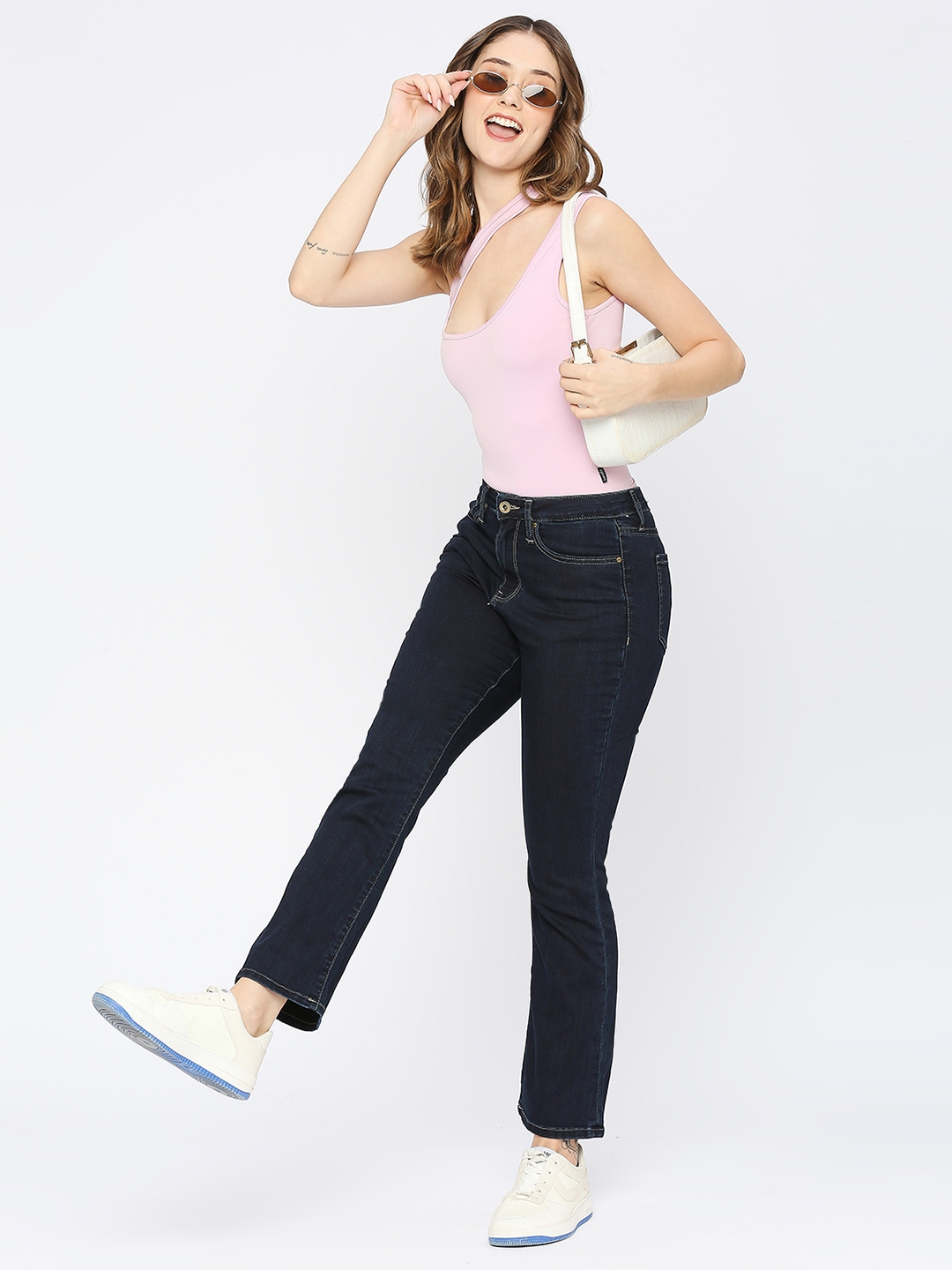 Spykar | Spykar Women Raw Blue Lycra Bootcut Fit - Clean Look High Rise Jeans-(Elissa) 5