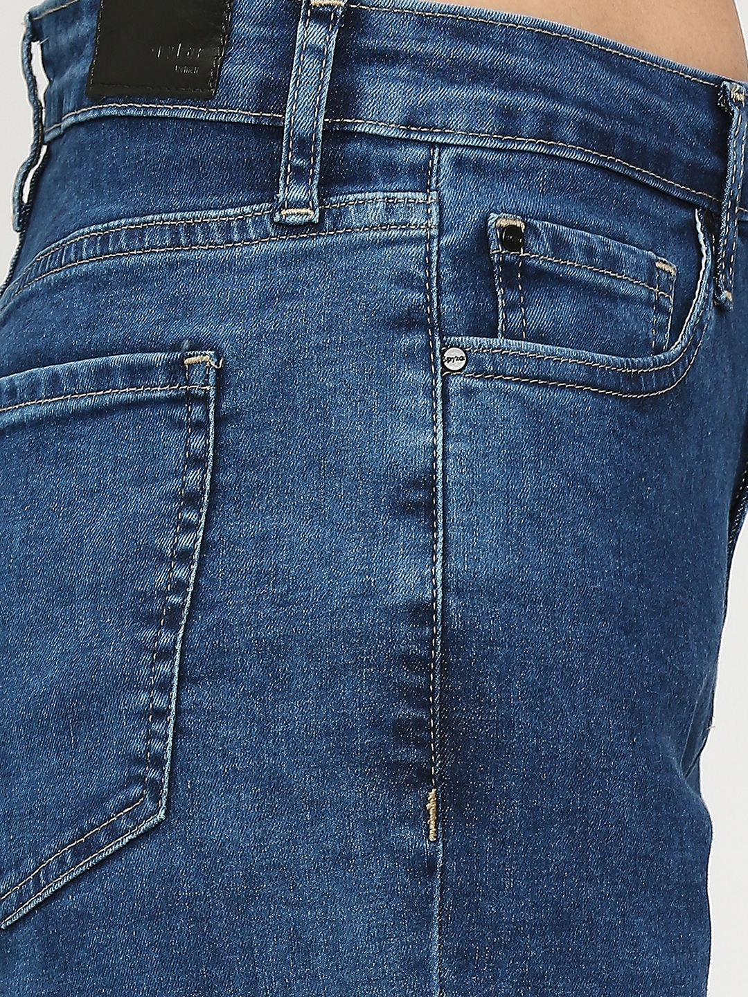 Spykar | Spykar Women Raw Blue Cotton Bootcut Fit Ankle Length Clean Look High Rise Jeans (Elissa) 4