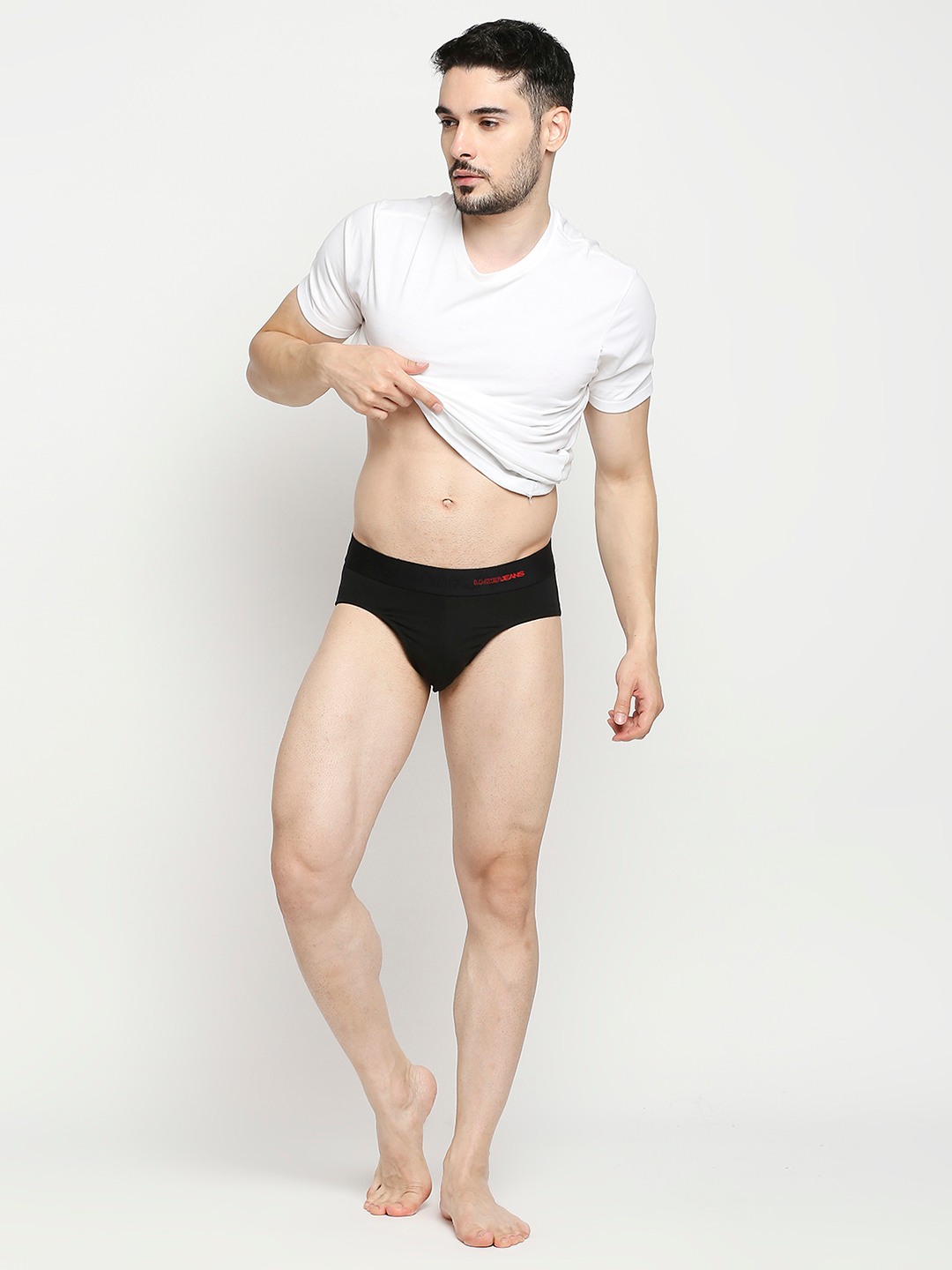 Underjeans by Spykar Men Cotton Blend Black Brief