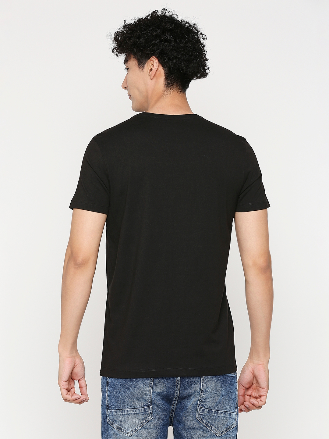 spykar | Underjeans by Spykar Men Black Cotton Half Sleeve Printed Tshirt 3