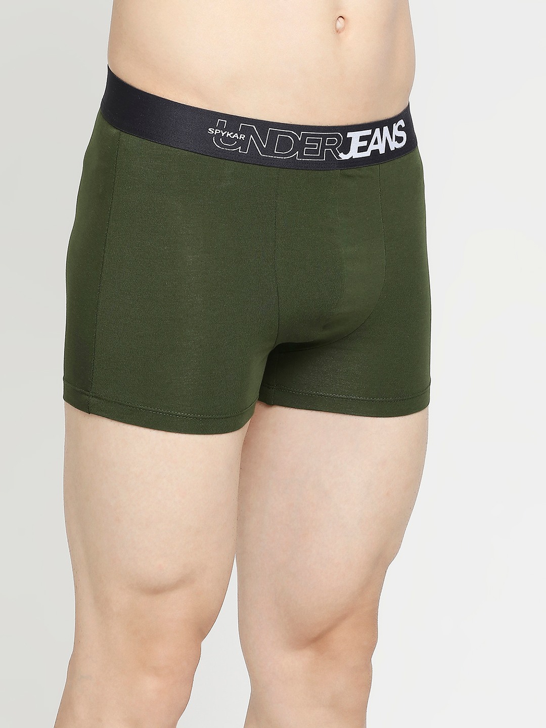Underjeans By Spykar Dark Grey & Olive Cotton Blend Trunk - Pack Of 2