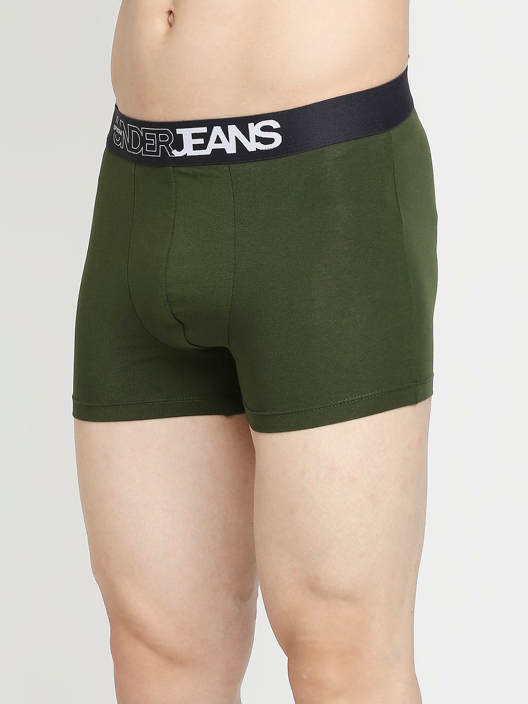 Underjeans By Spykar Dark Grey & Olive Cotton Blend Trunk - Pack Of 2