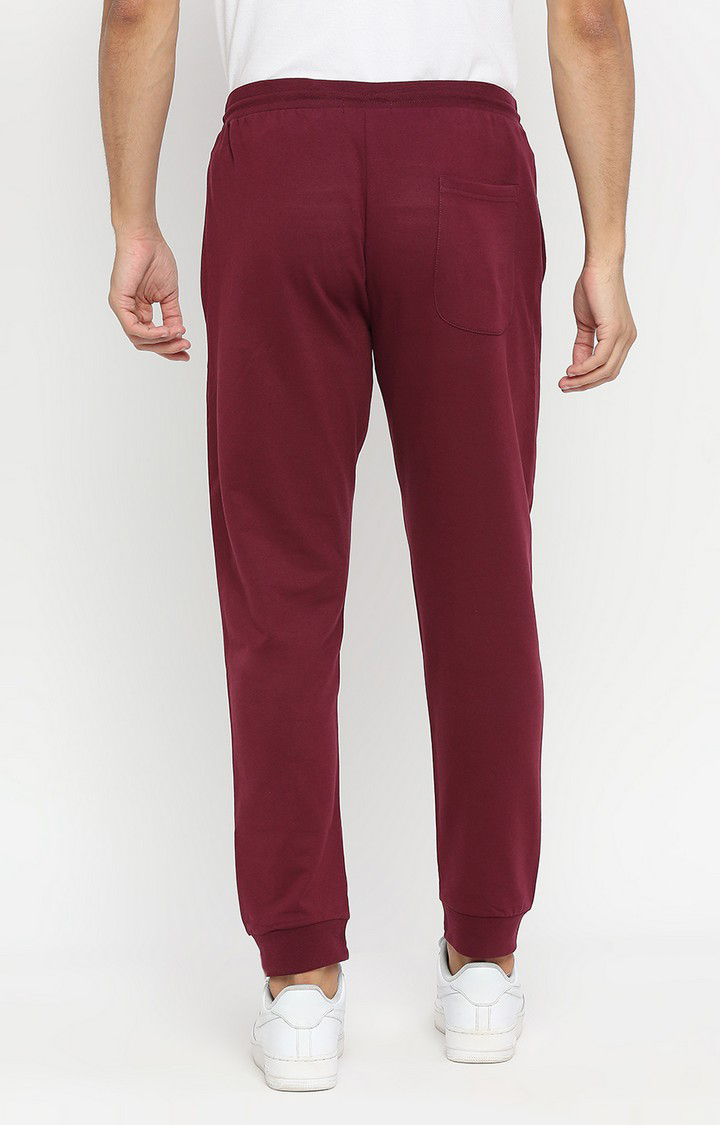 Men's Purple Cotton Casual Joggers