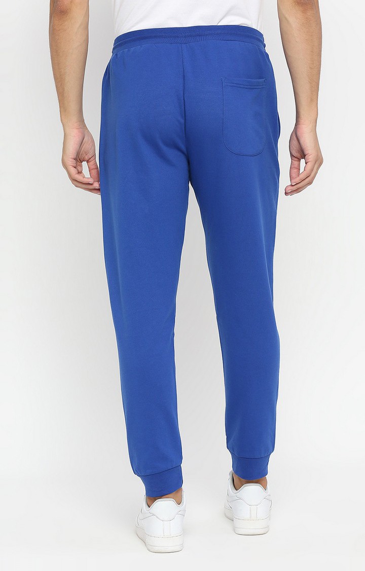 Men's Blue Cotton Casual Joggers