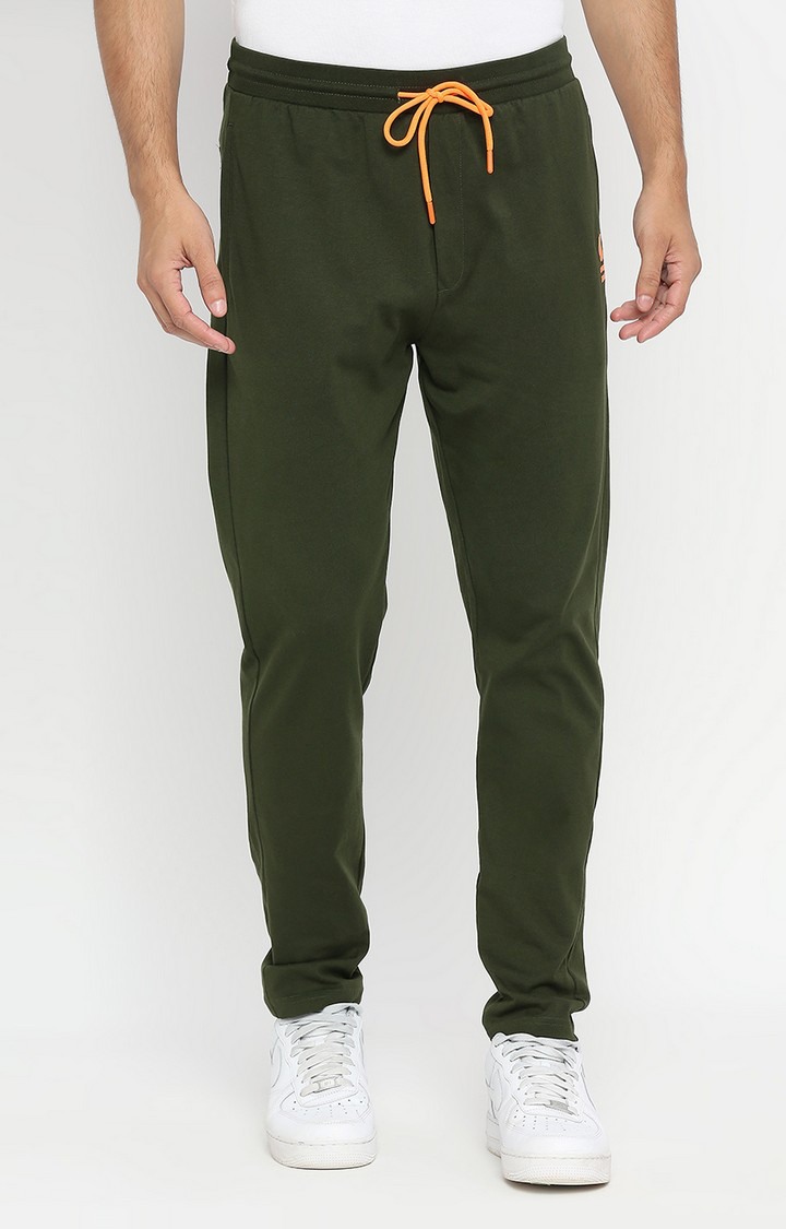 Men's Green Cotton Trackpants