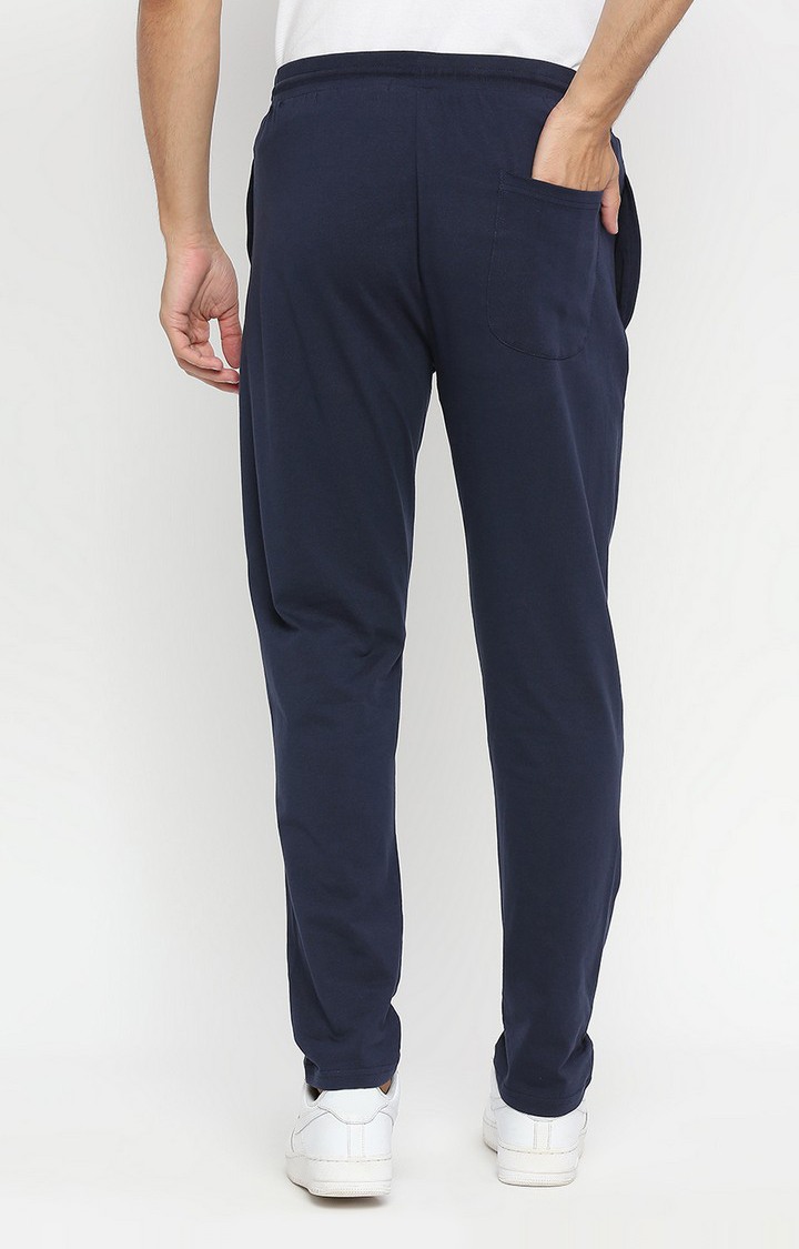 Men's Blue Cotton Trackpants