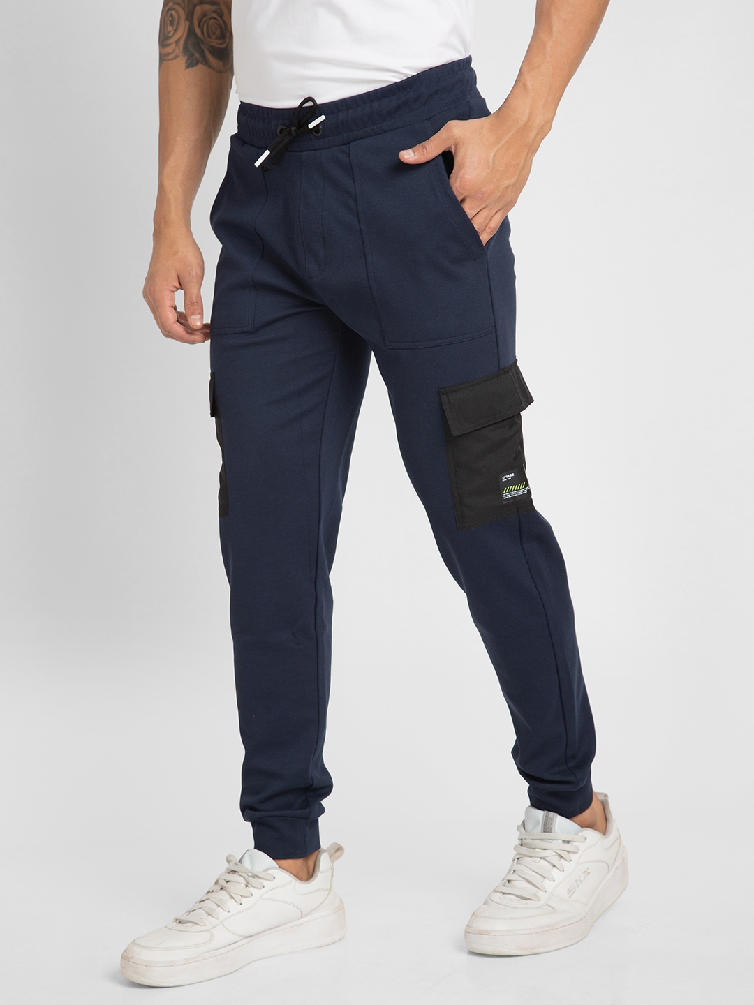 Spykar | Men's Blue Blended Solid Trackpants 3