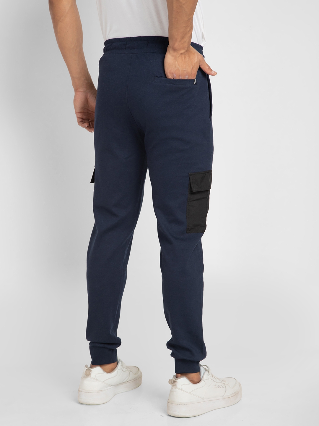 Spykar | Men's Blue Blended Solid Trackpants 2
