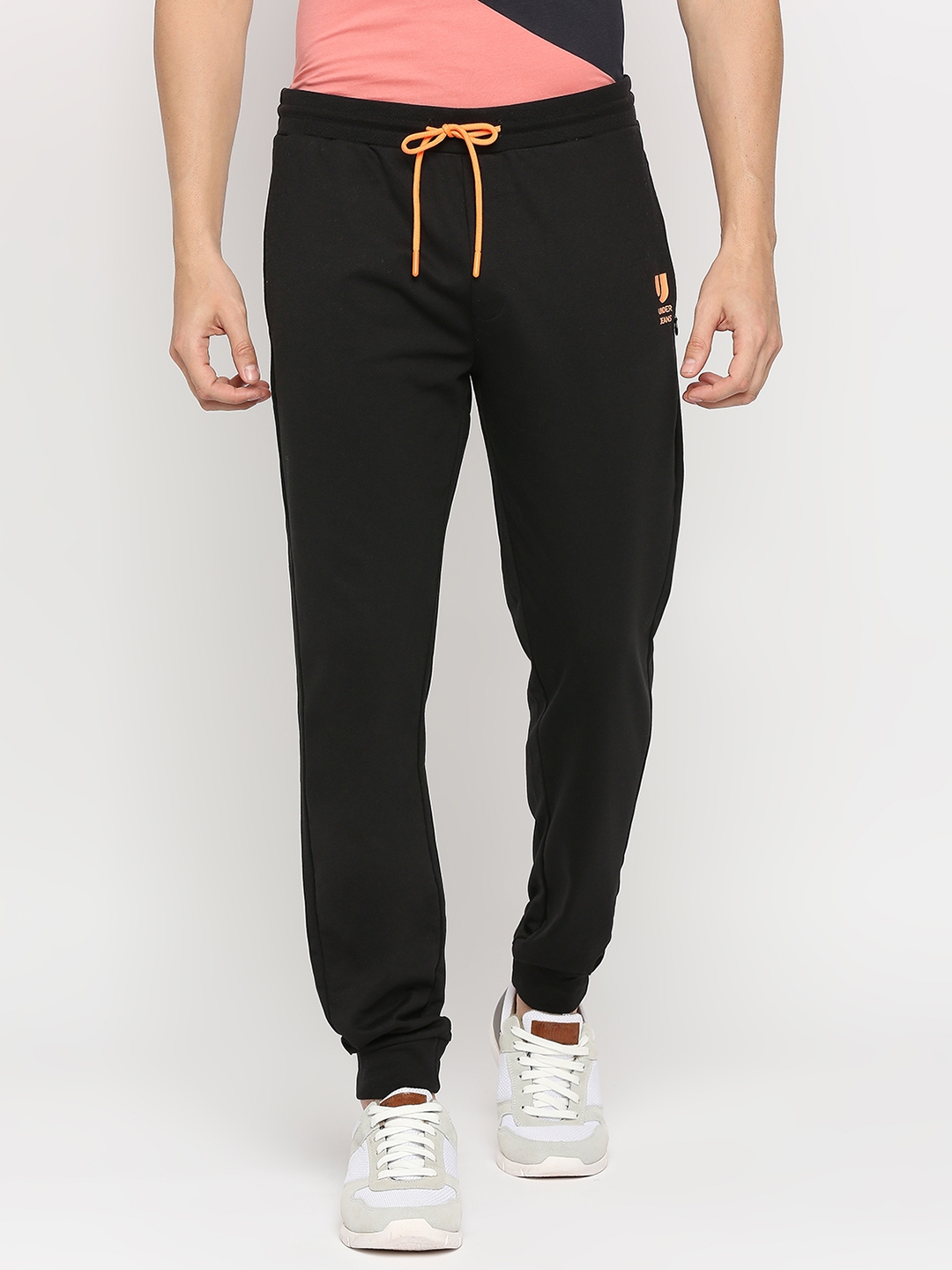 spykar | Men's Black Cotton Solid Trackpants 0