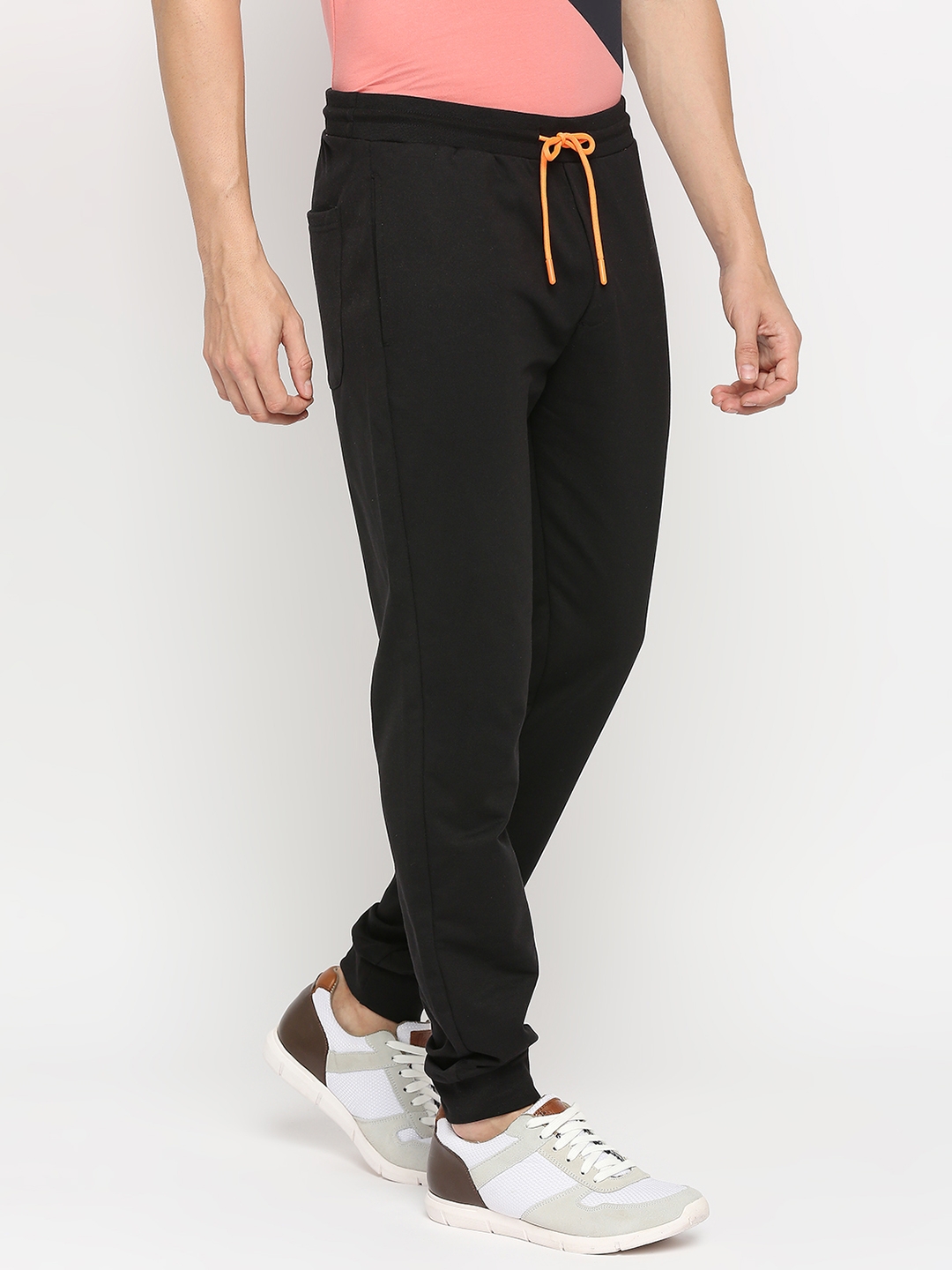 spykar | Men's Black Cotton Solid Trackpants 2