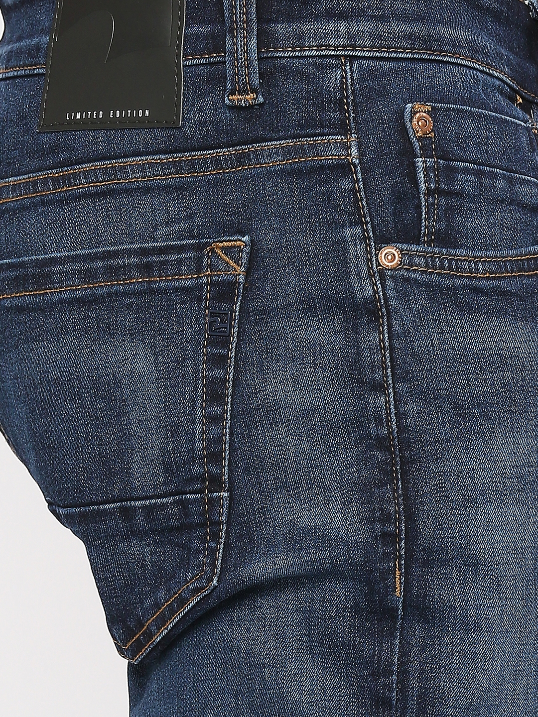 spykar | Spykar Men Mid Blue Cotton Regular Fit Narrow Length Clean Look Mid Rise Jeans (Rover) 4