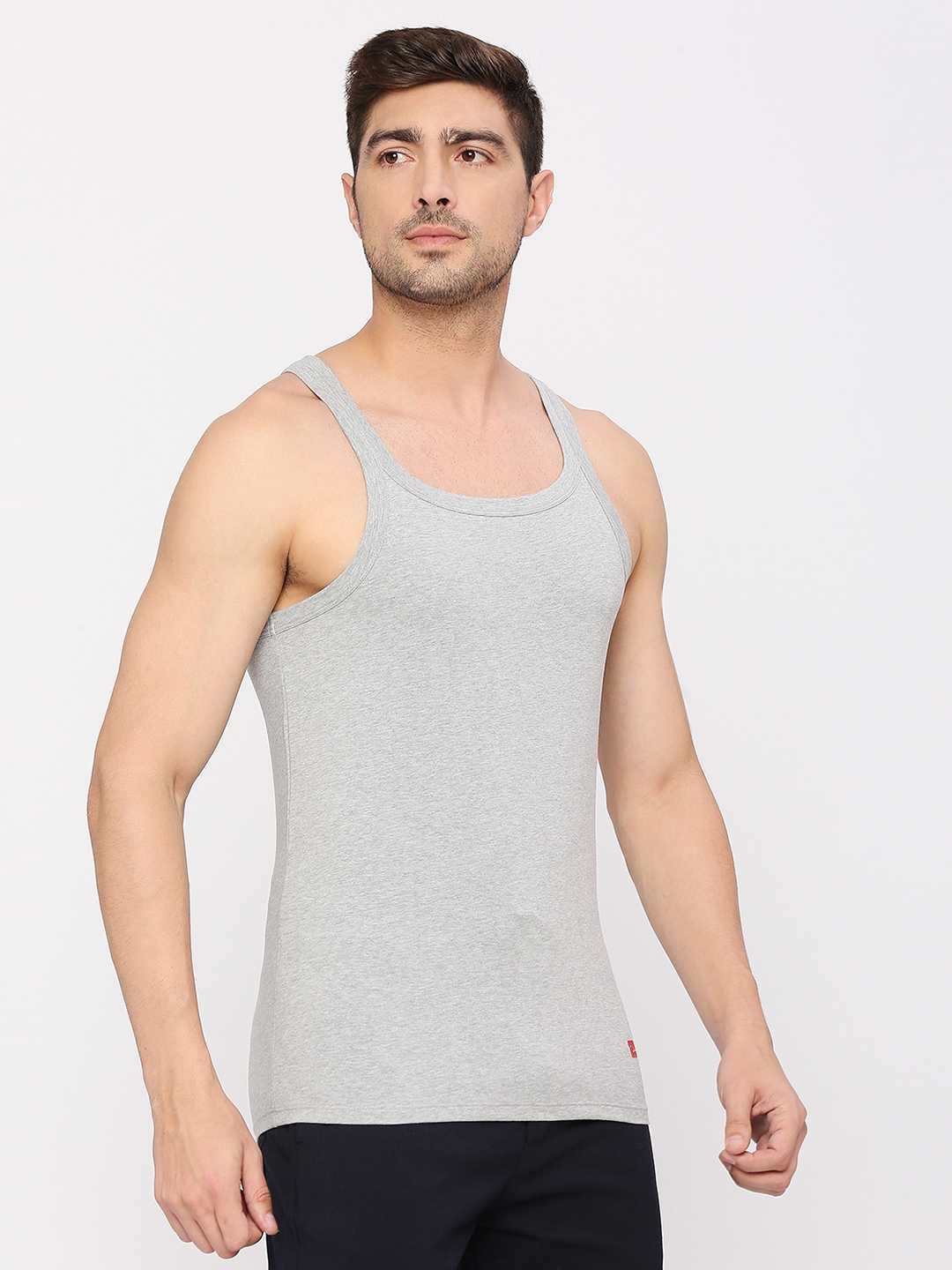 spykar | Underjeans by Spykar Men Premium Cotton Blend Grey Vest 2